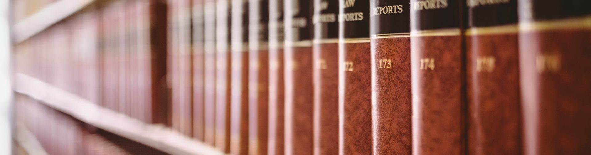 Close up of a lot of law reports in library